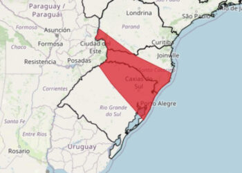 Inmet emite alerta vermelho para RS diante do risco de temporal, vento e granizo