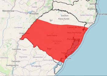 Inmet emite alerta vermelho para chuva intensa no Rio Grande do Sul