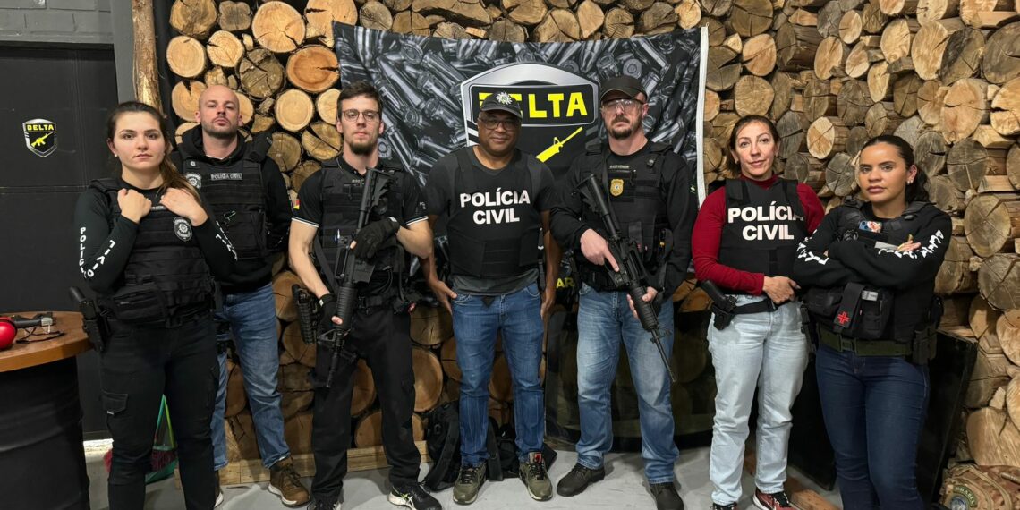 Policiais Civis de Sapiranga realizam treinamento de tiro no Clube Delta para operações especiais de risco