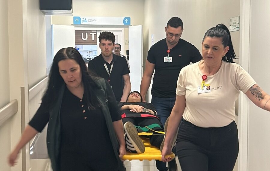 Hospital Sapiranga e Corpo de Bombeiros Militar realizam simulado durante a manhã de terça-feira
