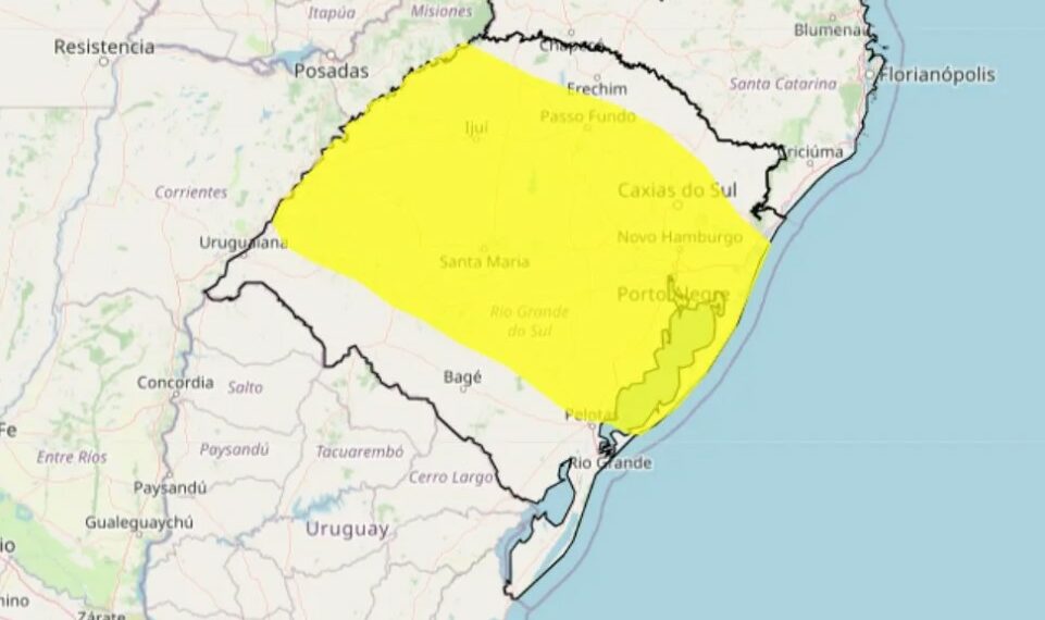 Ventos intensos e chuva retornam ao RS nesta segunda-feira (11)