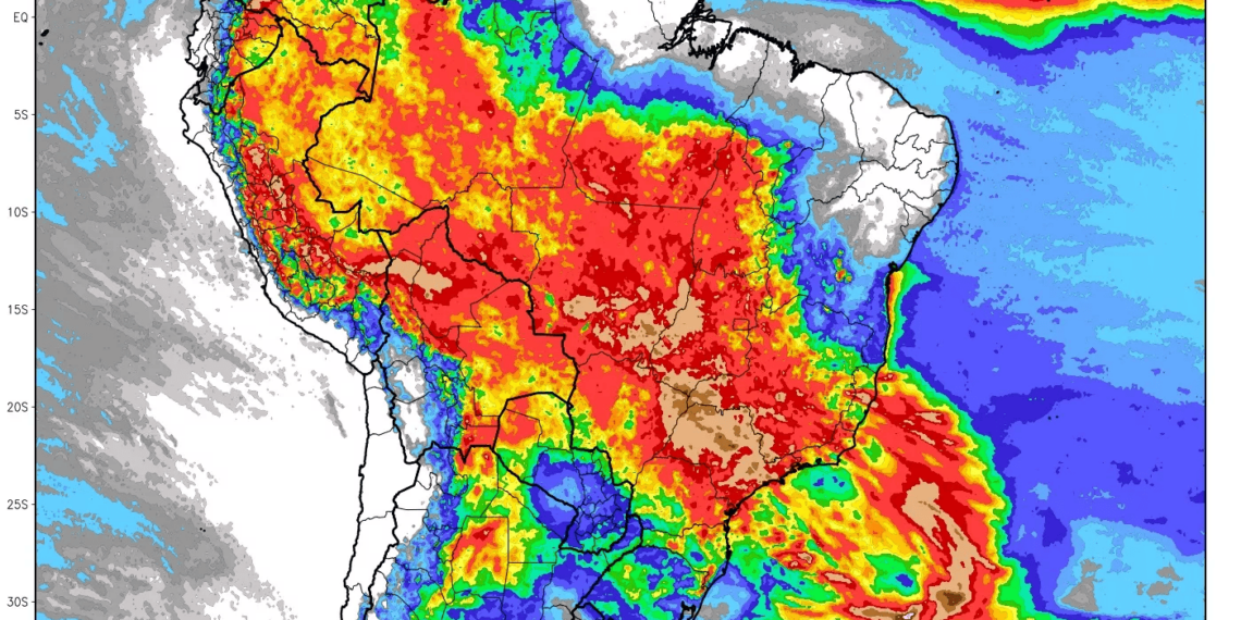 Chuva abundante no sul do Brasil nesta semana, afirma MetSul