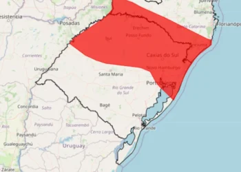 Inmet emite alerta vermelho para tempestades neste domingo (1º), no Rio Grande do Sul
