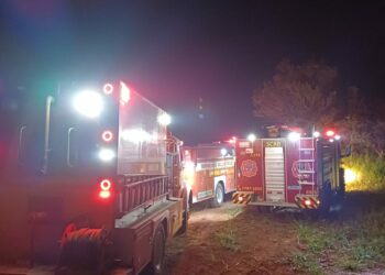 Bombeiros de Nova Hartz e Araricá combatem incêndio florestal de grandes proporções