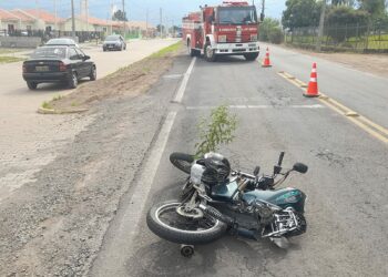 Motociclista fica ferido em acidente na RS-464, em Nova Hartz