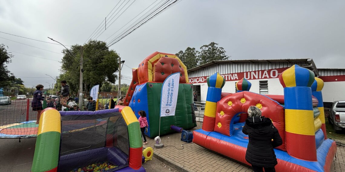 Recreação no Porto Blos uniu diversão e prevenção à saúde, em Campo Bom