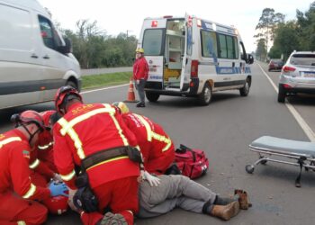 Idoso fica ferido em acidente de trânsito na RS-239