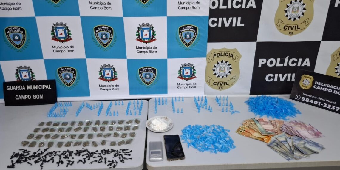 Polícia localiza depósito de drogas em Campo Bom; um homem foi preso