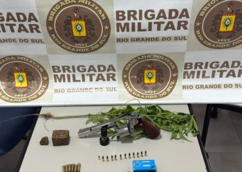 Homem é preso pela Brigada Militar por posse irregular de arma de fogo e entorpecentes em Nova Hartz