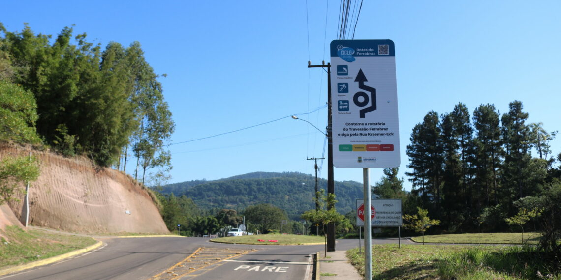 Sapiranga instala 45 placas  para rotas de cicloturismo
