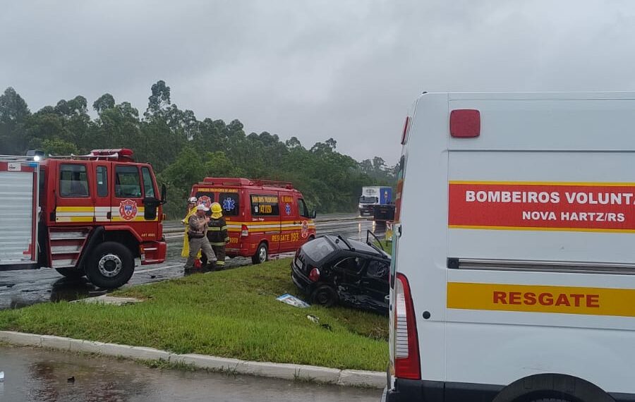 Motorista fica ferido em acidente envolvendo dois veículos na RS-239