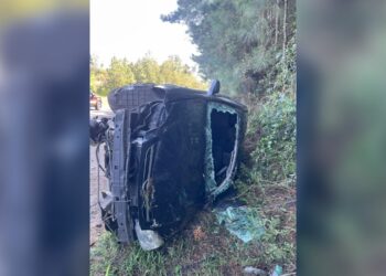 Quatro pessoas ficam feridas em capotamento na RS-239, em Nova Hartz