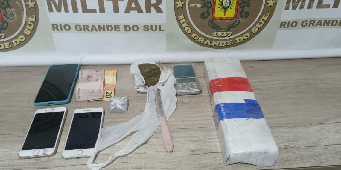 Jovem é preso por tráfico de drogas em Nova Hartz em ação da Brigada Militar