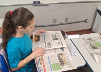 Alunos de Dois Irmãos desenvolvem habilidades usando o jornal em sala de aula