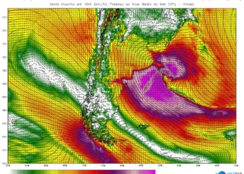 Ciclone bomba na Argentina deve provocar ventos fortes, frio e temporais no estado